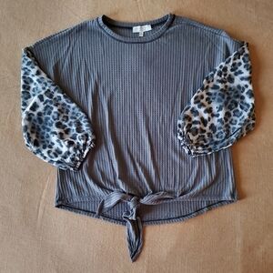 Hayden Leopard Sleeve Top Small